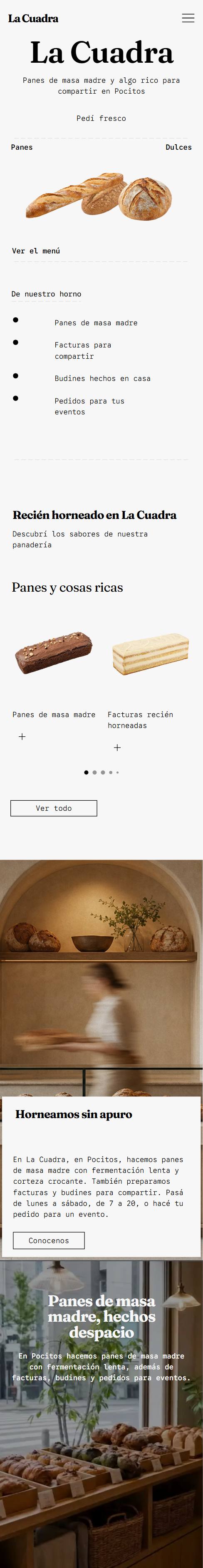 La misma página en un celular